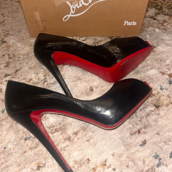 Christian Louboutin Very Prive 120 KID Black/Red Heels - Picture 13 of 13
